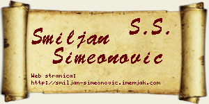 Smiljan Simeonović vizit kartica